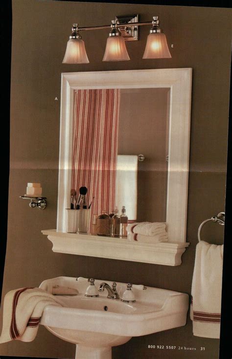 Homfa bathroom wall mirror vanity mirror makeup mirror framed mirror with shelf and 3 hanging hooks multipurpose for home, dark brown. Bathroom Mirror with shelf | My next living space ...