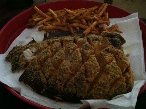 Fresh Flounder Crisscross Scored Battered And Fried To Perfection
