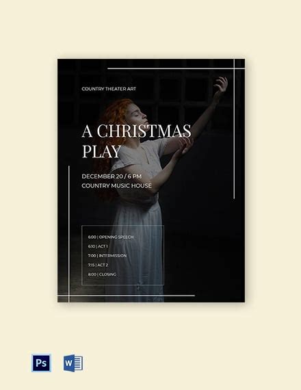 Free Christmas Program Template Download In Word Photoshop