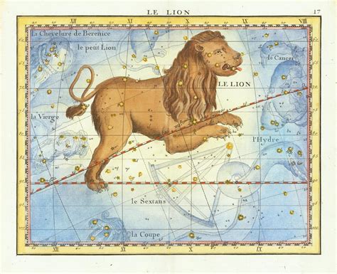 Le Lion De L Atlas Lyon - Signo Astrológico Lyon Le Lion Atlas Celeste De Flamsteed | Etsy