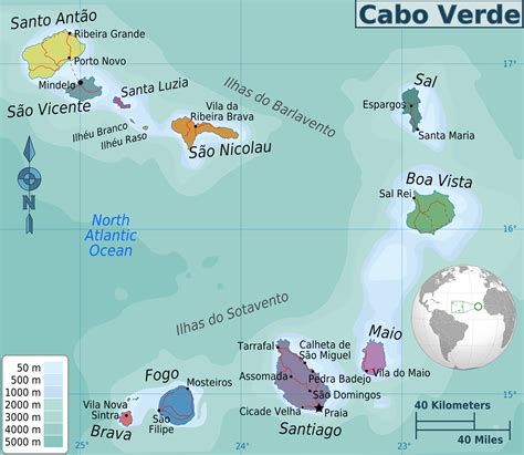 Full Political Map Of Cape Verde Cape Verde Full Political Map