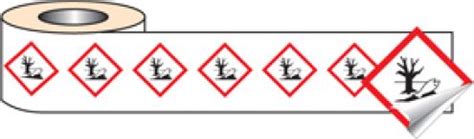 Environmentally Hazardous Roll Of 250 GHS Labels 100x100mm 58157