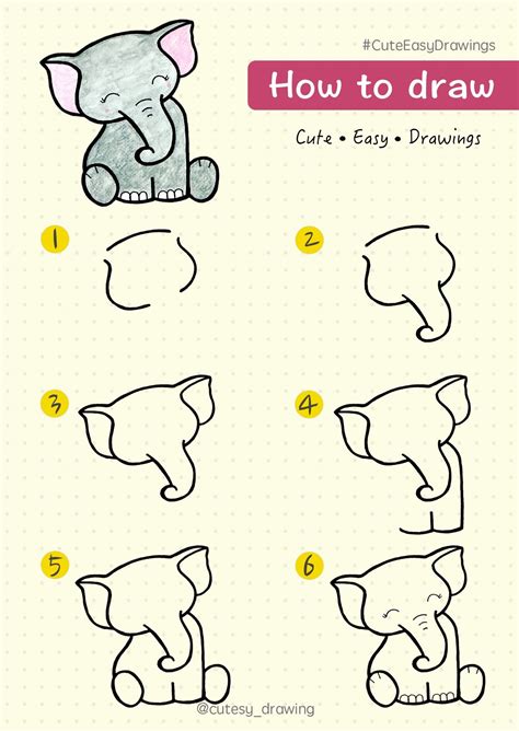 How To Draw A Cute Baby Elephant Step By Step