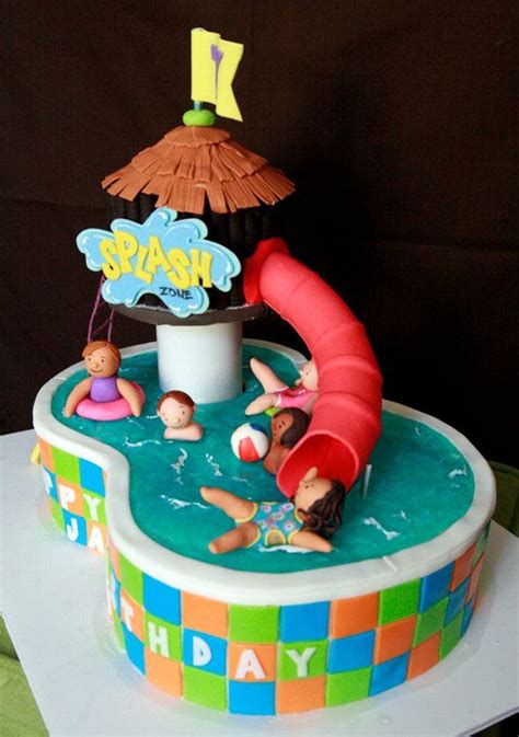 Prone To Obsess Pool Birthday Cakes Pool Party Cakes Pool Cake