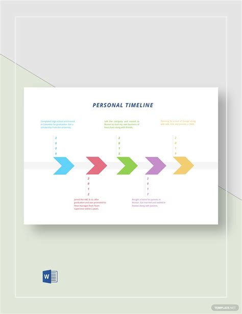 Editable Personal Timeline Template In Word Download