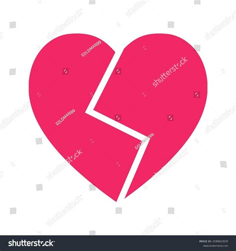 Broken Heart Vector Illustration Love Symbol Stock Vector Royalty Free