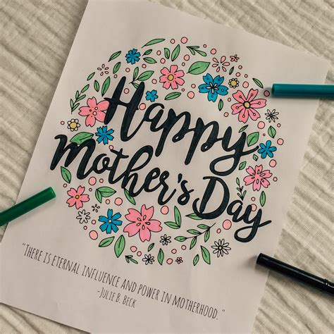 Coloring page mother's day for printing and coloring. FREE Happy Mother's Day Coloring Page Printable | LDS Daily