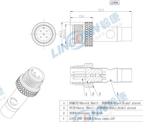 M12 4 Pin Wiring Diagram M14 Front Panel Mount 8 Pin Wire Connector