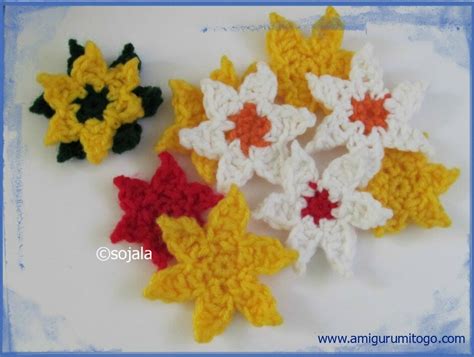 6 Point Star Crochet Pattern Applique Plus Magic Loop