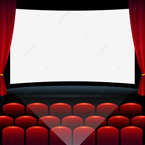 Gambar Tirai Bioskop Ruang Bioskop Dan Kursi Vektor Sinema Clipart