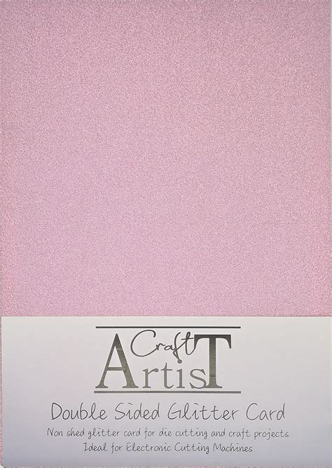 Buy Craft Artist A4 Double Sided Glitter Card Baby Pink 250gsm Non