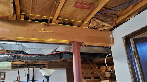 Installing Steel Beam In Basement Replacing An Exposed Beam With A