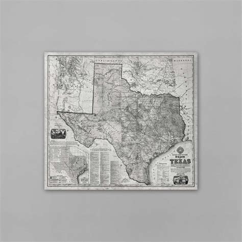Map Of Texas Vintage Texas Map Texas State Map Vintage Etsy Vintage
