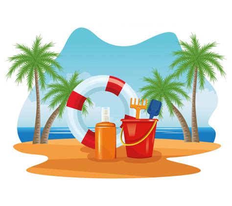 Volgens de tekening heb jij een. Vacances D'été Et Dessins Animés à La Plage. | Vecteur ...