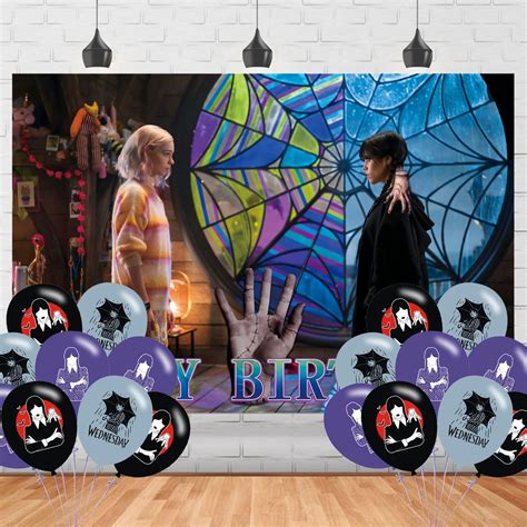 Wednesday Addams Birthday Party Supplies Wednesday Addams Party Theme Decorations With Cloth
