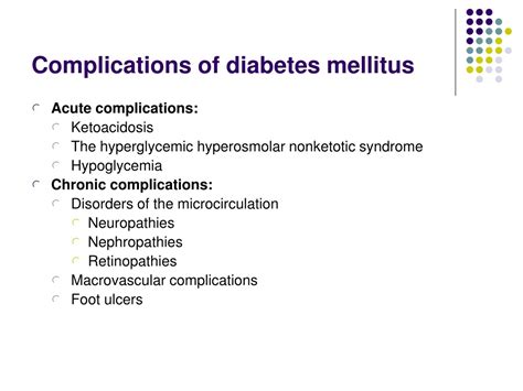 Ppt Complications Of Diabetes Mellitus Powerpoint Presentation Free