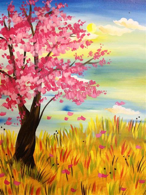Image Result For Acrylic Paints Of Spring Tree Art Canvas Painting