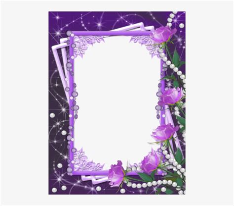 Flower Borders And Transparent Purple Flowers Borders And Frames