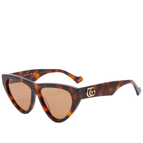 gucci eyewear gg1333s sunglasses havana and brown end uk