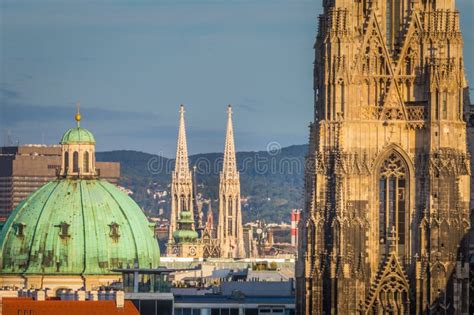 Panoramic View Of Vienna Cityscape With Cathedral From Above Austria