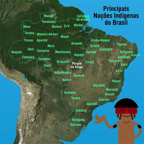 Mapas Povos Nativos do Brasil e suas Línguas Tribos indigenas do