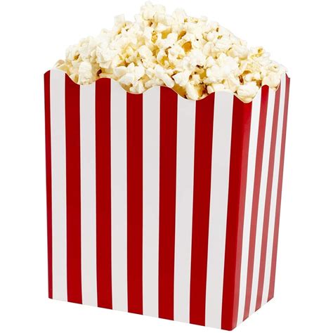 50 Pack Large Popcorn Boxes 67 Inches Red And White Paper Containers