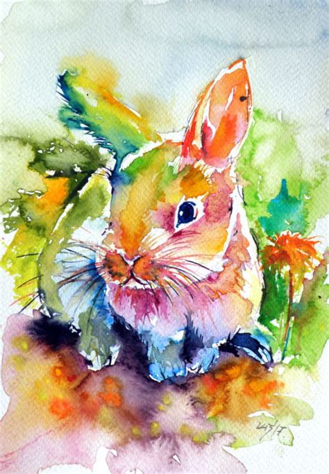 Cute Rabbit Painting By Anna Brigitta Kovacs KAB Artmajeur
