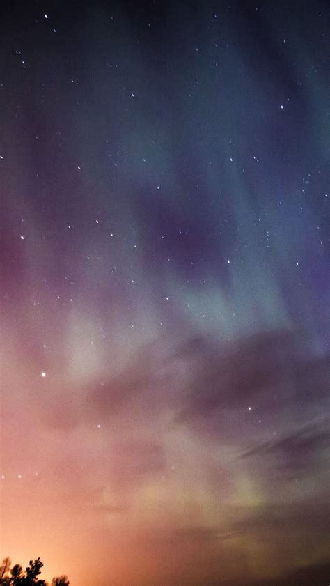 Sky Aurora Night Stars Wonderful Iphone Wallpapers Free Download
