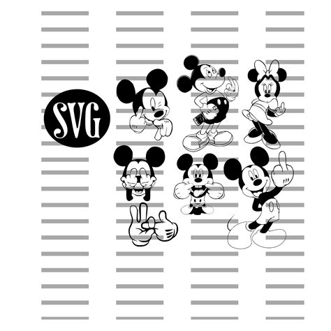 Adult Cartoon Mickey Mouse Digital Cut File Svg Png Bundle Etsy