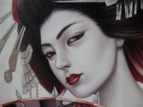 Geisha Painting Oil Painting On Canvas 80x120 Cm Etsy