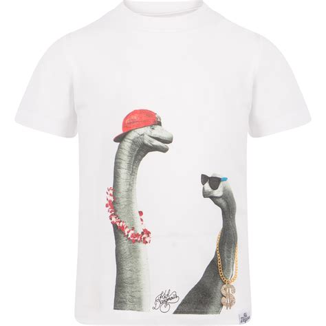 Kid Dangerous Dinosaur Gangster T Shirt In White — Bambinifashioncom