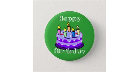 Colorful Happy Birthday Pin Button Zazzle