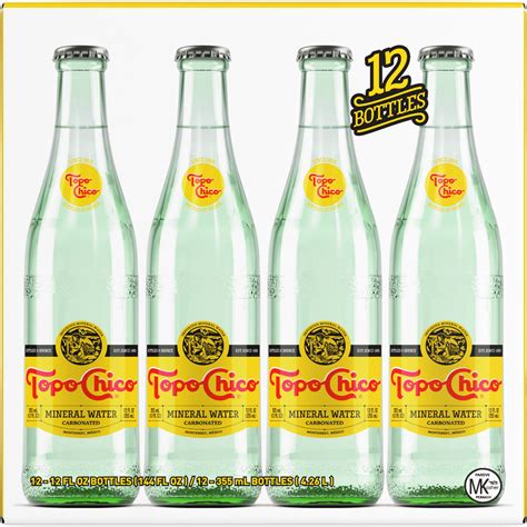 Topo Chico Sparkling Mineral Water Glass Bottles 12 Fl Oz 12 Pack