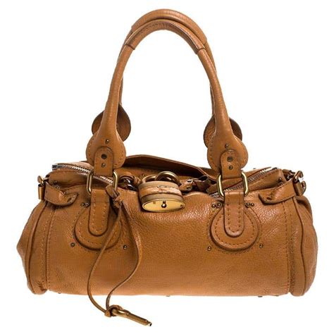 Chloe Tan Leather Medium Paddington Satchel Bag For Sale At 1stdibs