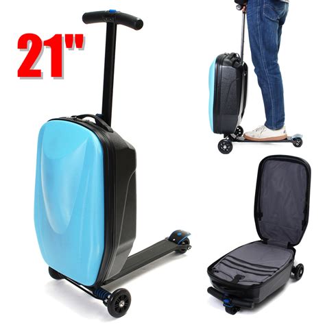 21 Inch Suitcase Scooter Carry Trolley Luggage Skateboard Travel Bag