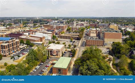 Aerial View Over The Buildings And Infrastructure In Clarksville