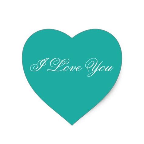 Turquoise Heart Sticker I Love You In 2020 Heart
