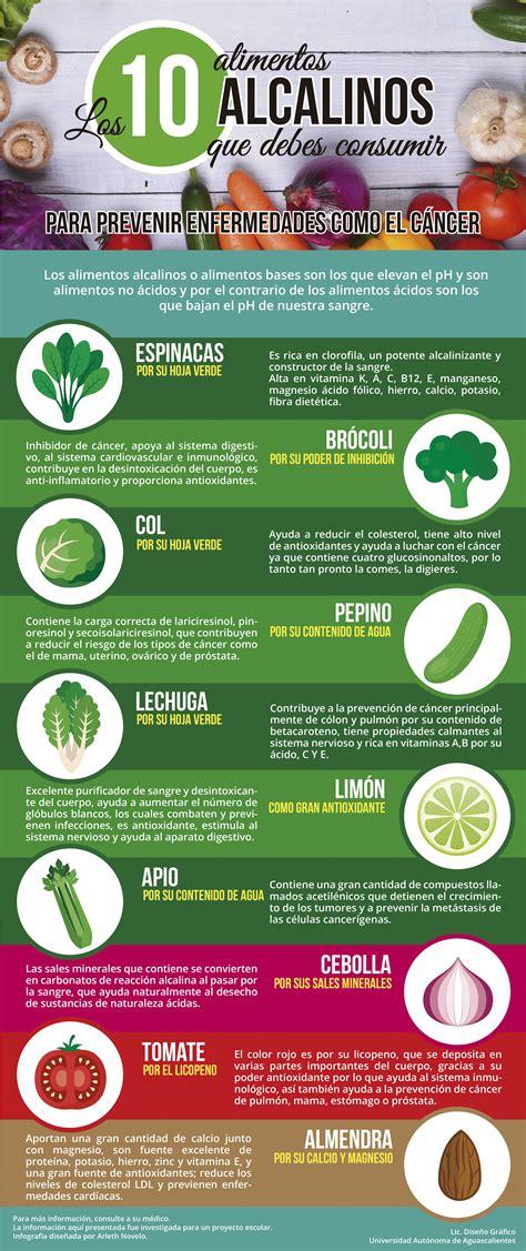 Infografía sobre Alimentos Alcalinos Buena Salud Alimentos acidos y
