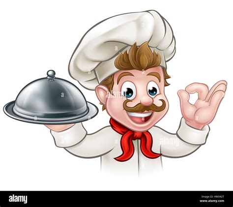Cartoon Chef Holding Silver Platter Hi Res Stock Photography And Images