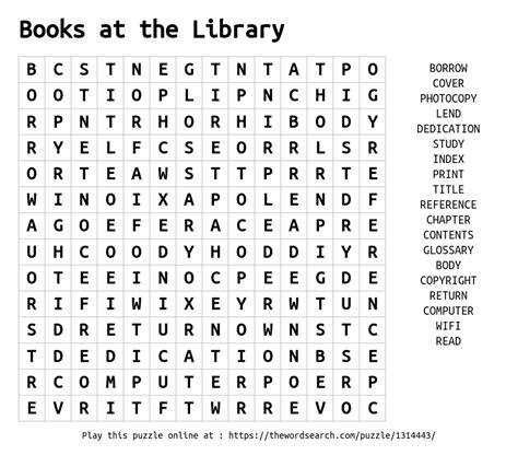 Download Word Search On Books At The Library