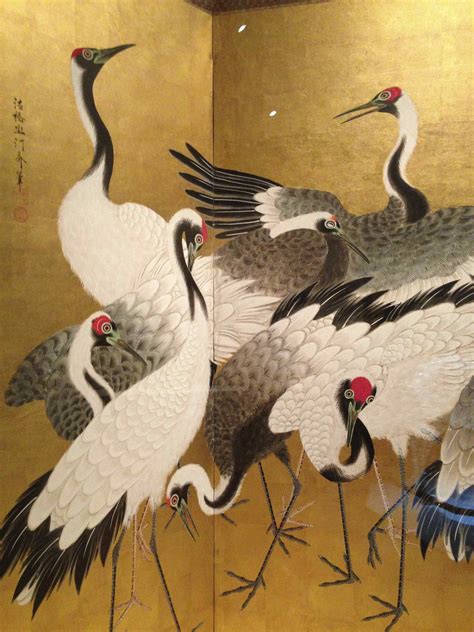 Detail From Flock Of Cranes 1767 1784 By Ishida Yutei A Six Panel