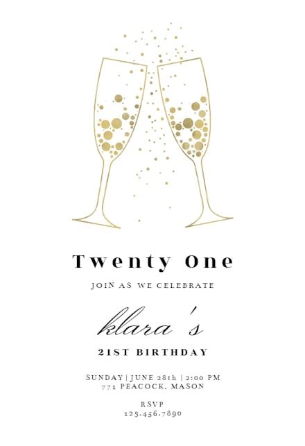 free printable 21st birthday party invitation templates