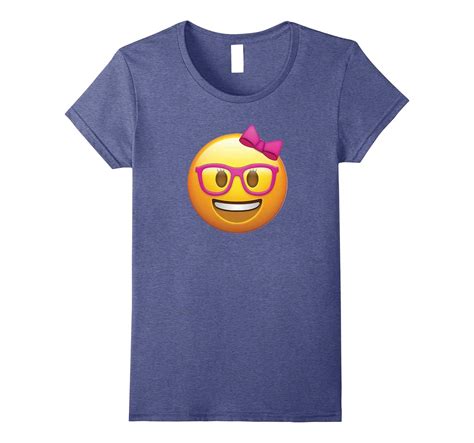 Emoji Glasses Girl Shirt Nerdy Yellow Face Geek Costume Sfs