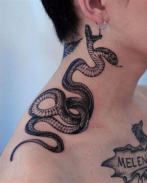 What type of snake do you want? two headed snake tattoo on neck | Neck tattoo for guys ...