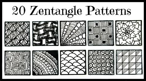 Easy 20 Zentangle Patterns For Beginners Youtube