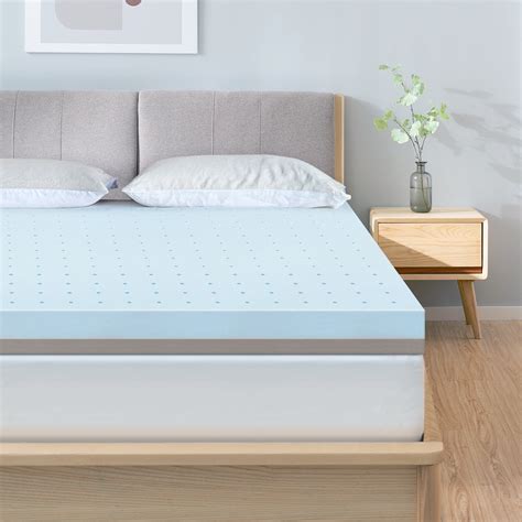 Bedstory Memory Foam Topper 3 Inch King Size Geland Bamboo Charcoal Dual Layer Bed Mattress