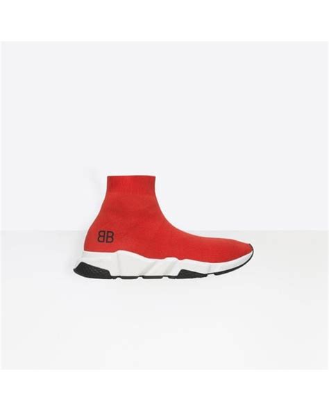 Lyst Balenciaga Speed Trainers In Red For Men Save 63