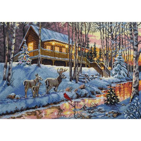 Satisfaction guaranteed · free shipping $50+ · free thread sample dimensions cross stitch dimensions gold collection winter ...