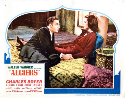 Algiers Lobbycard From Left Charles Boyer Hedy Lamarr 1938 Movie