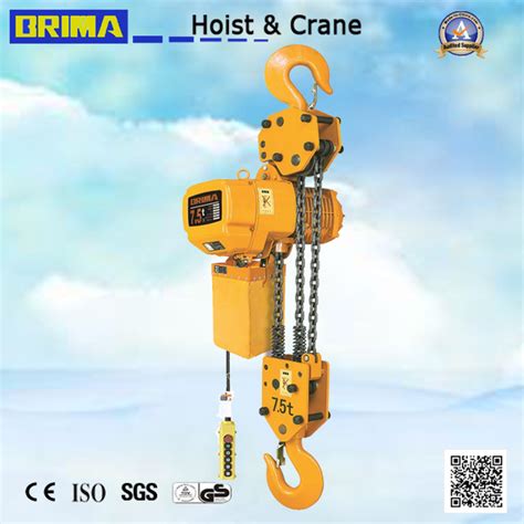 Brima 75ton Single Speed Electric Chain Hoist With Hook China
